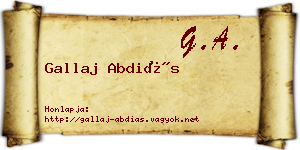 Gallaj Abdiás névjegykártya